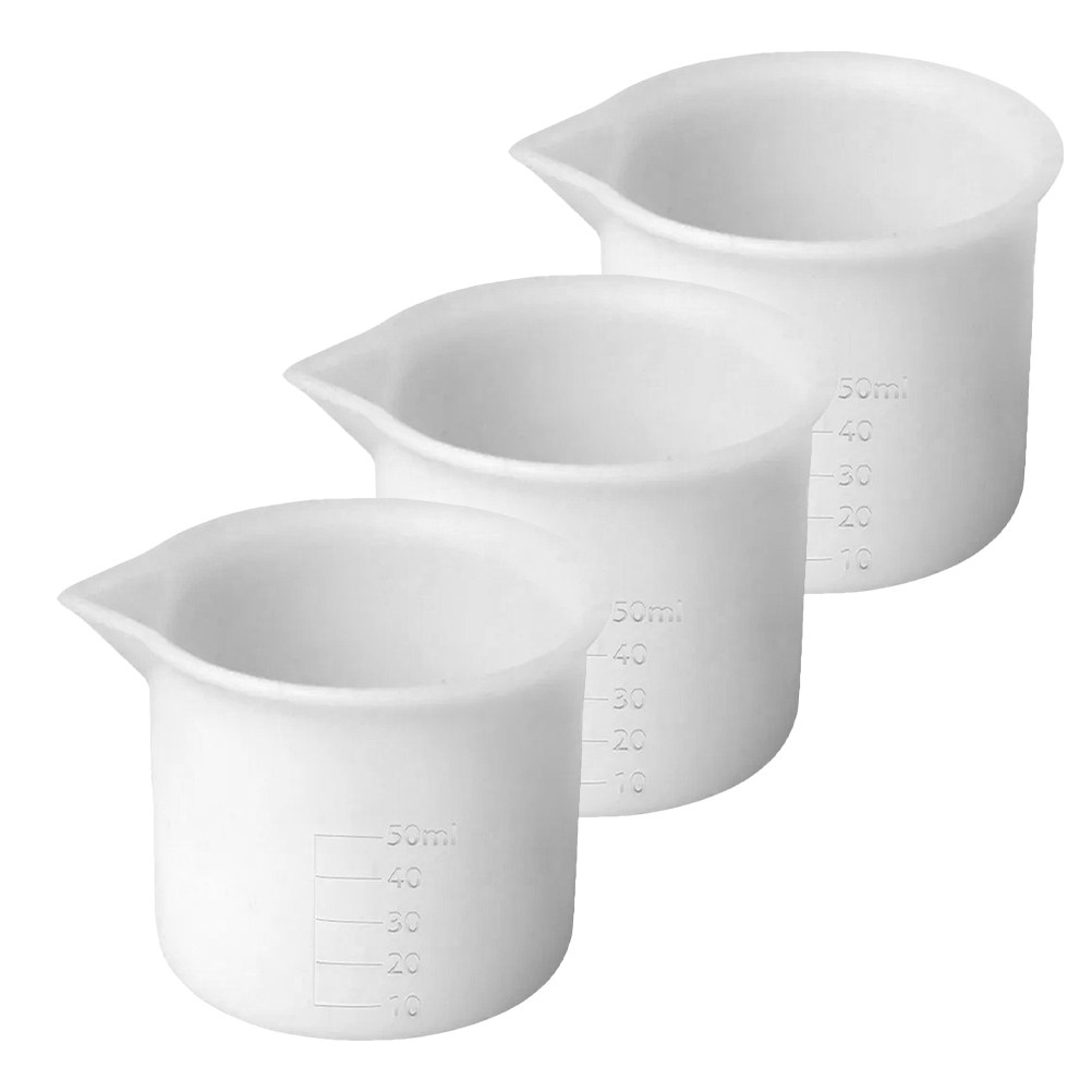 Resin Mixing Cup - 3Pcs 50Ml Silicone Measuring Cups Clear