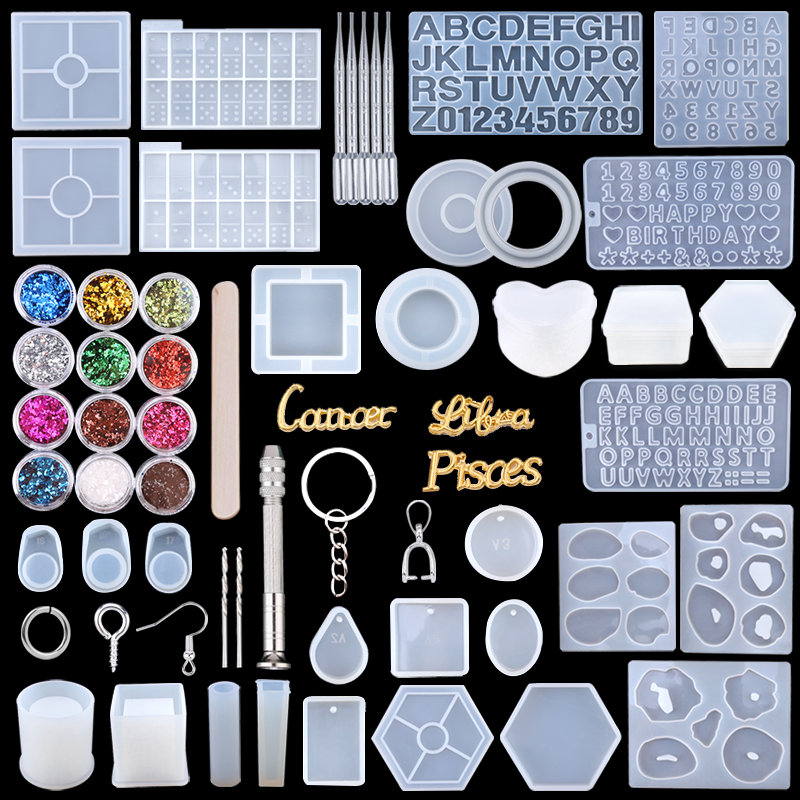 Resin Art Earrings Kit - Silicone Resin Molds Kit Epoxy Resin