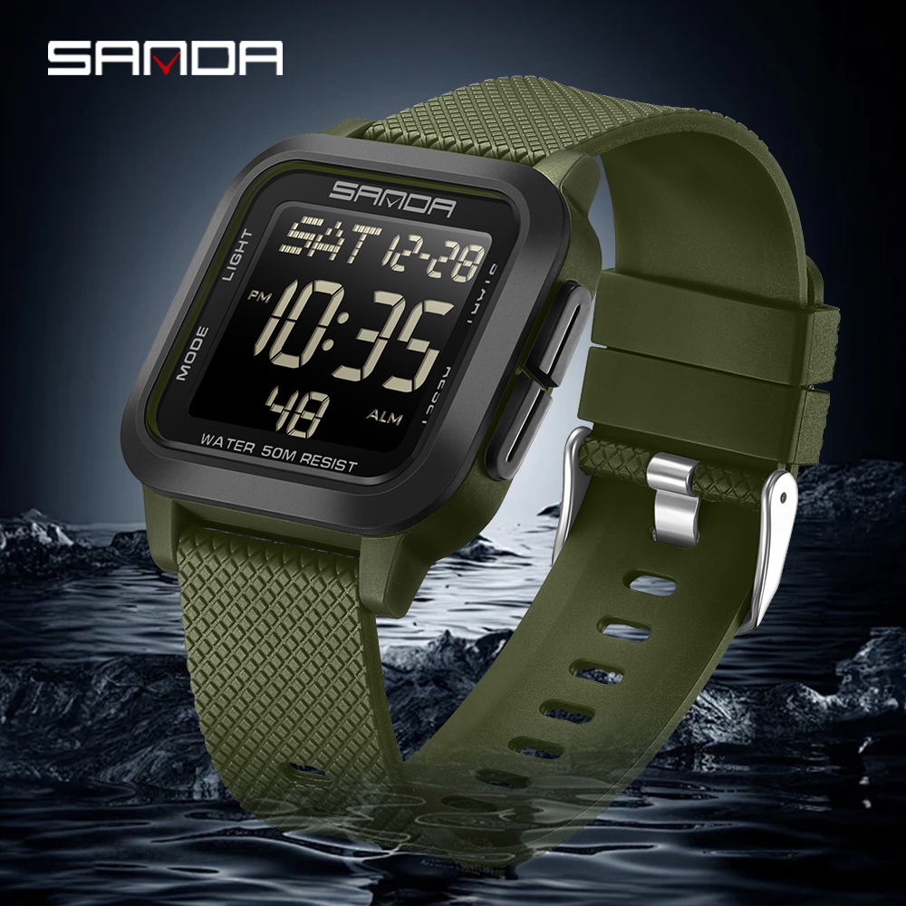 Resin Art Underwater - SANDA Waterproof Casual LED Digital Watch