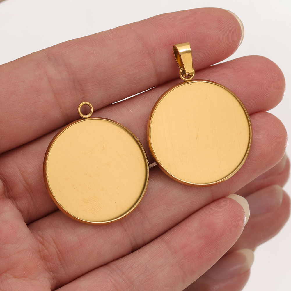 Resin Art Pendant - 10pcs Stainless Steel Gold Pendants Resin