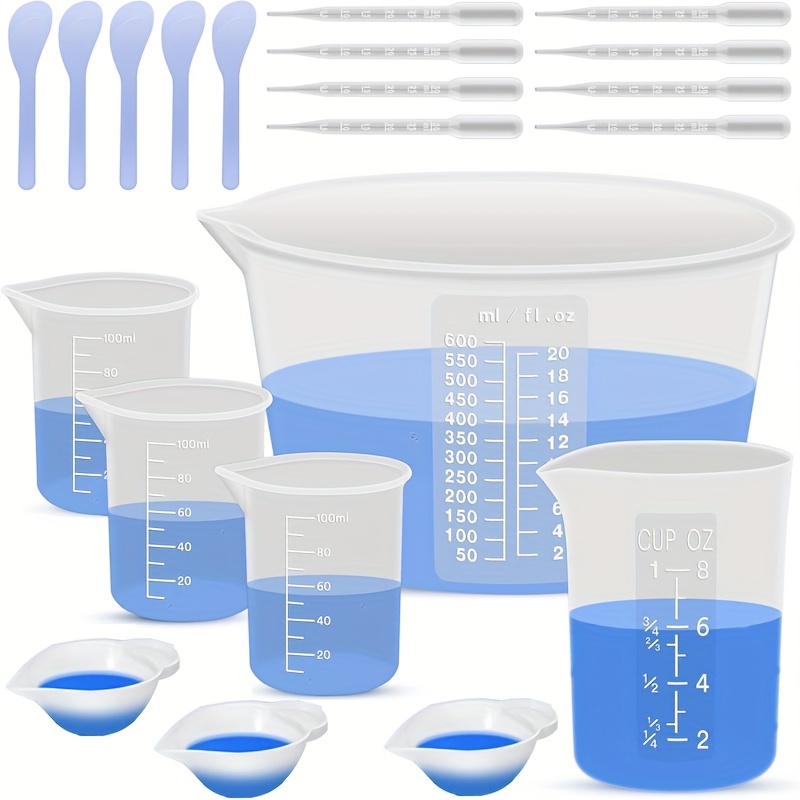 Resin Mixing Cup - Silicone Resin Mixing Measuring Cups for