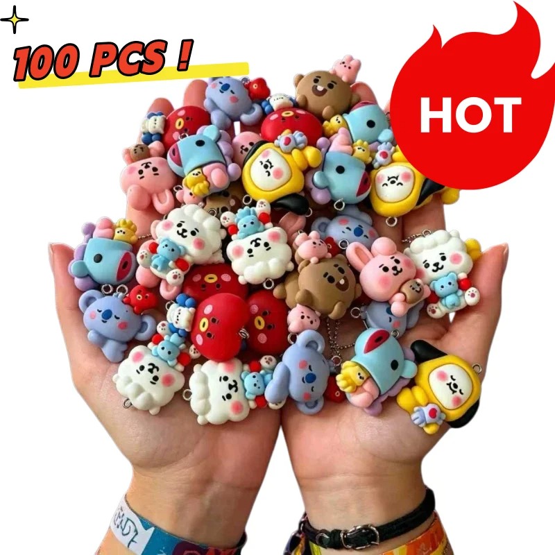 Resin Art Diy Kit - 7pcs BT21 Resin Cartoon Charm DIY