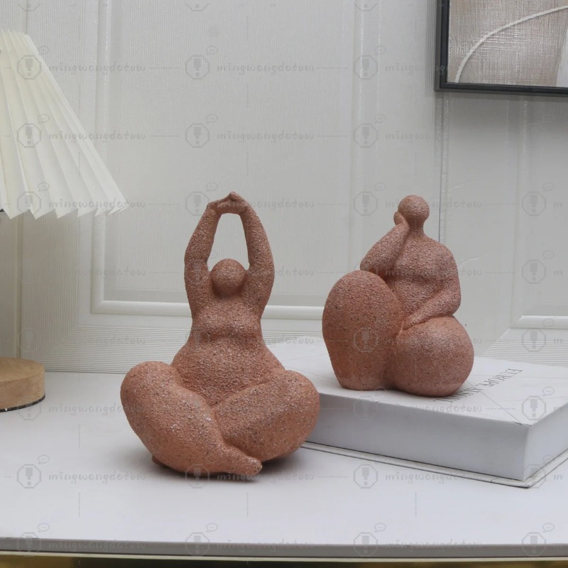 Resin Art Resin - 1pc, Sandstone Resin Chubby Woman Statue