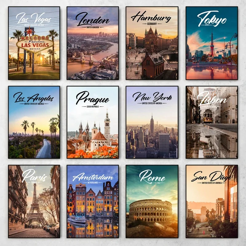 Resin Art World - World Famous Cities Posters London Paris