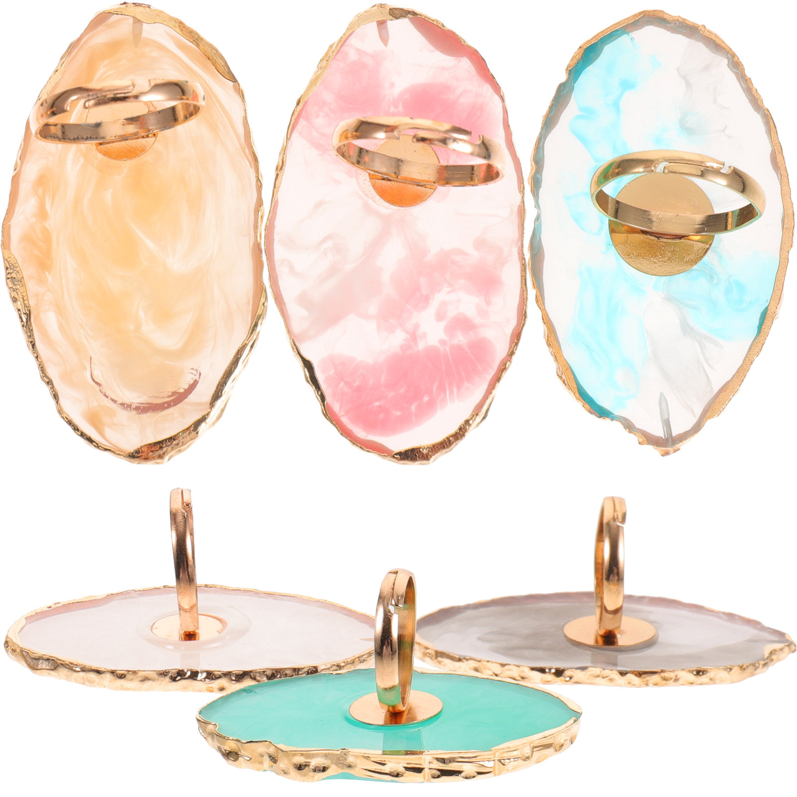 Resin Art Ring Design - 6Pcs Resin Nail Color Mixing Palette