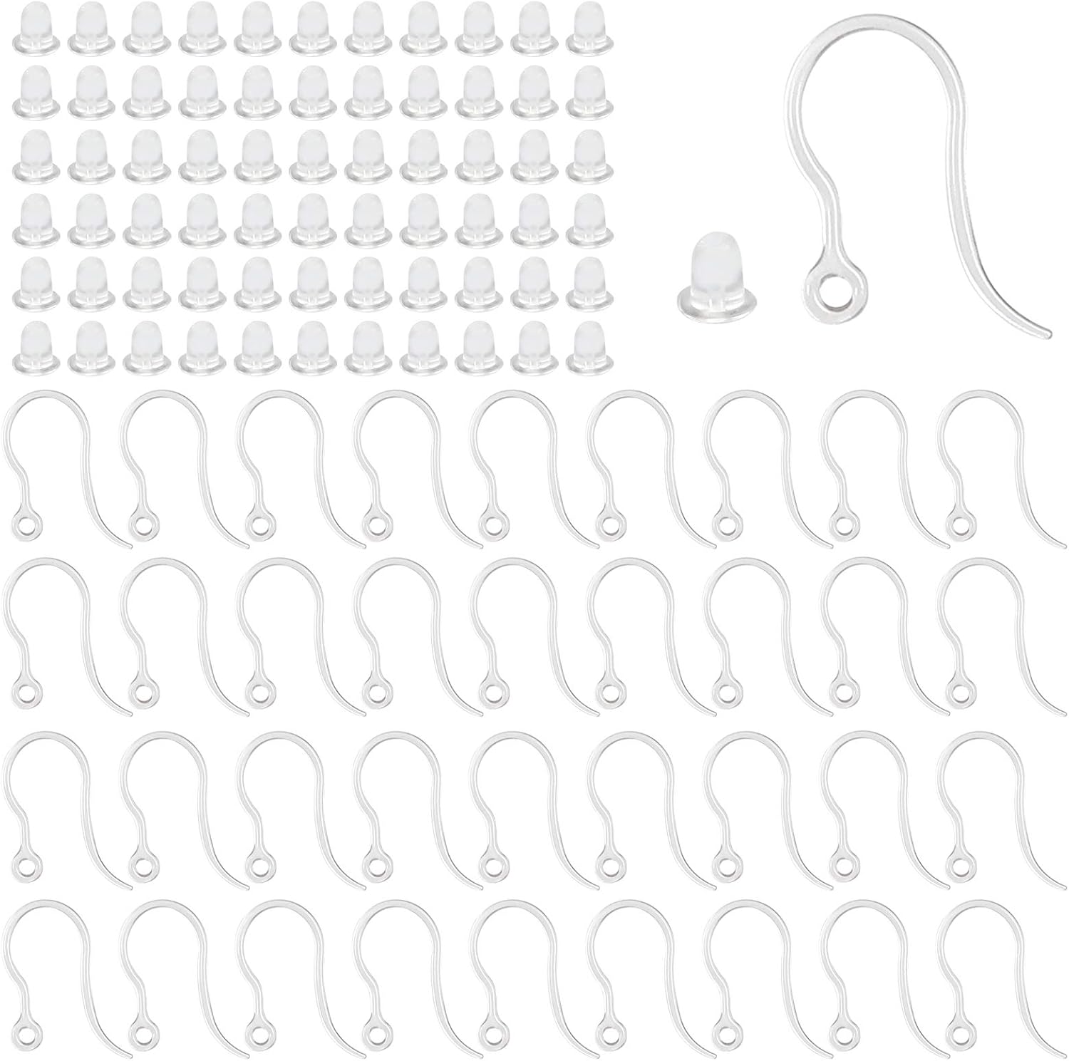 Resin Art Diy Kit - 40pcs Clear Plastic Earring Hooks Ear