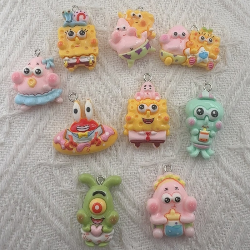 Resin Art Diy Kit - 10pcs cartoon resin pendant, DIY jewelry