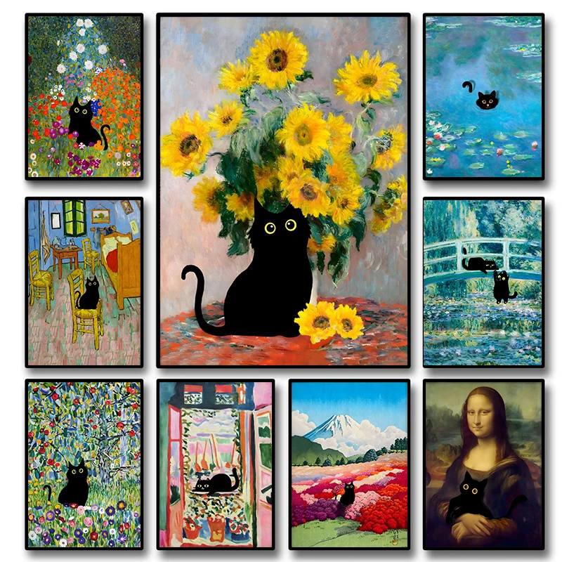 Resin Art World - Funny Black Cat World Famous Painter