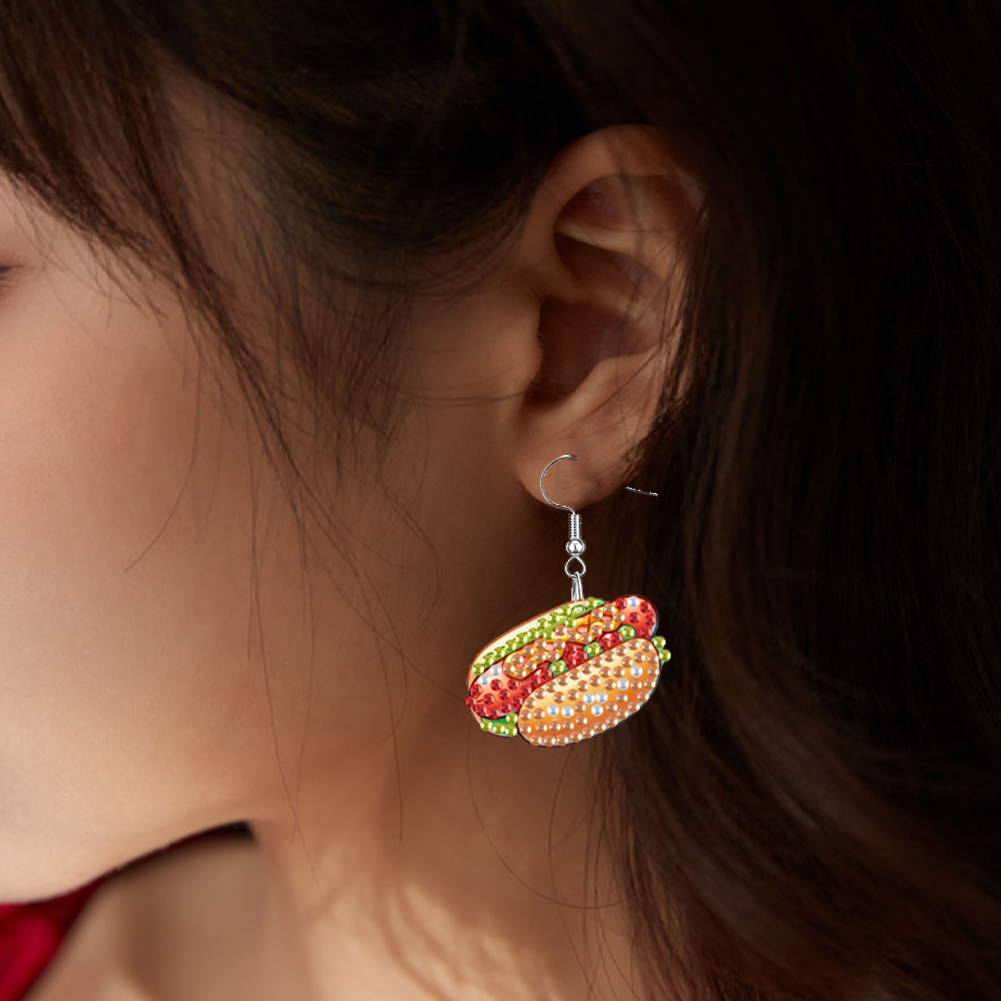 4 Pairs Double Sided Diamond P - Resin Art Earrings Kit 评论和价格