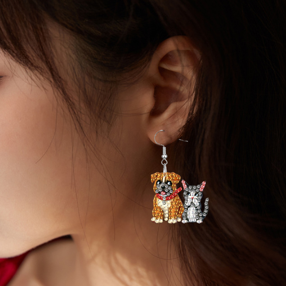 4 Pairs Double Sided Diamond P - Resin Art Earrings Kit 评论和价格