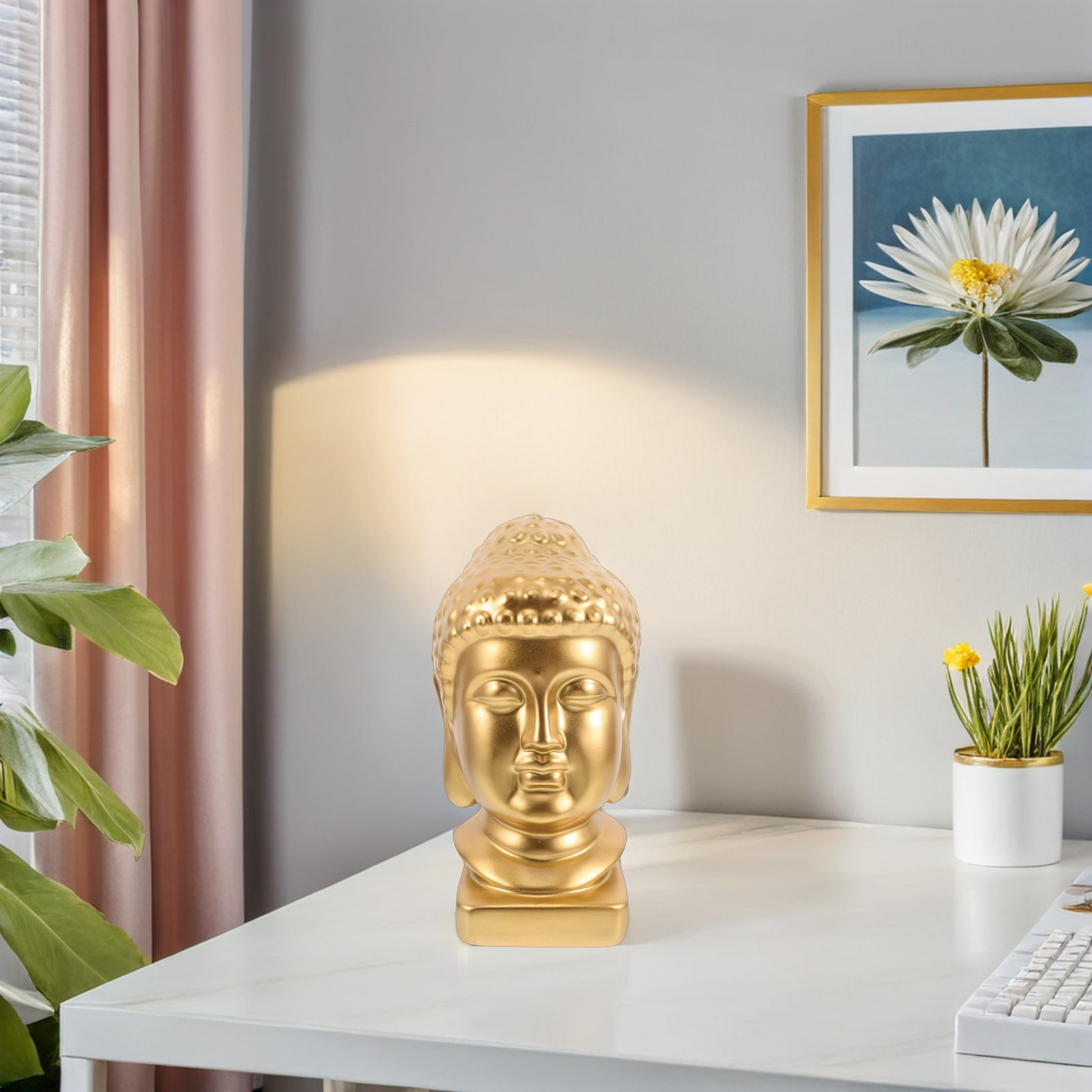 Resin Buddha Head Art Statue E - Resin Art Resin 评论和价格