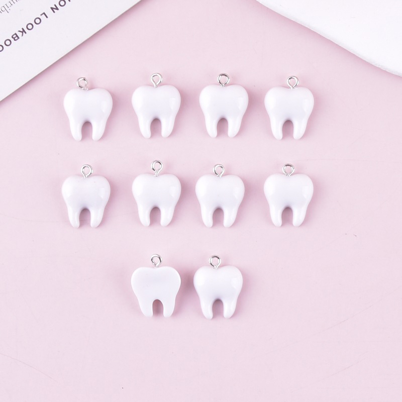 10pcs Cute White Teeth Resin P - Resin Art Diy Kit 评论和价格