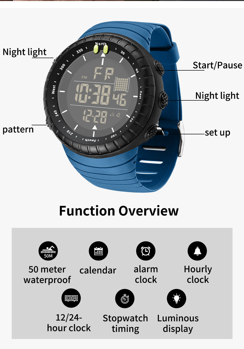 SANDA New 6256 Men's Electroni - Resin Art Underwater 评论和价格