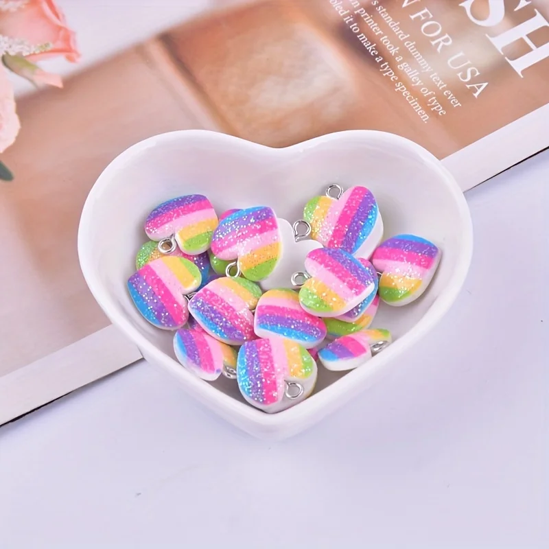 10Pcs Colorful Heart Resin Cha - Resin Art Diy Kit 评论和价格
