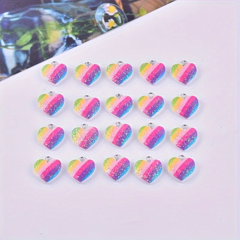 10Pcs Colorful Heart Resin Cha - Resin Art Diy Kit 评论和价格