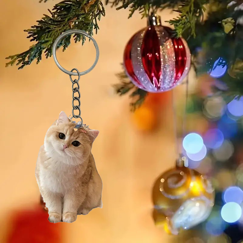 Black And White Cat Keychain 2 - Resin Art Ring Design 评论和价格