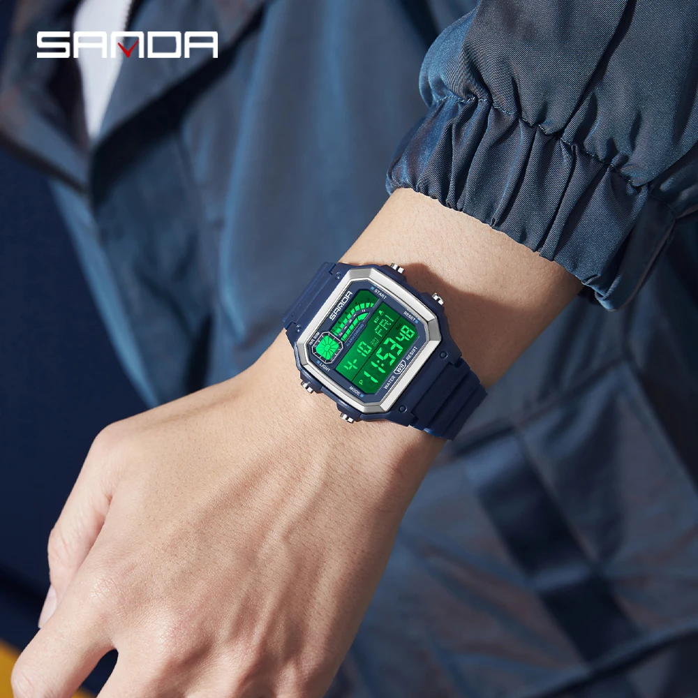SANDA 6196 Men Electronic Watc - Resin Art Underwater 评论和价格