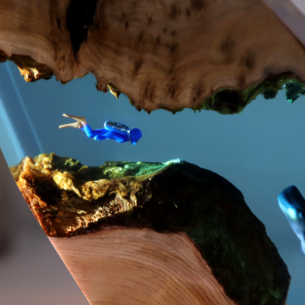 New Underwater Cave Whale Dive - Resin Art Underwater 评论和价格