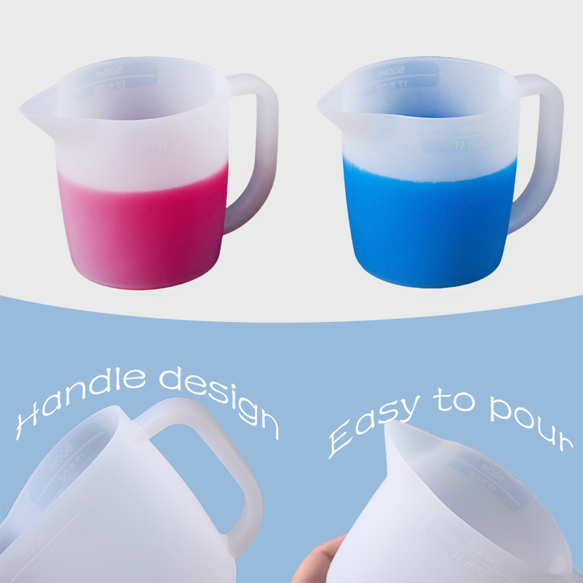 500ML Silicone Measuring Cup w - Resin Mixing Cup 评论和价格