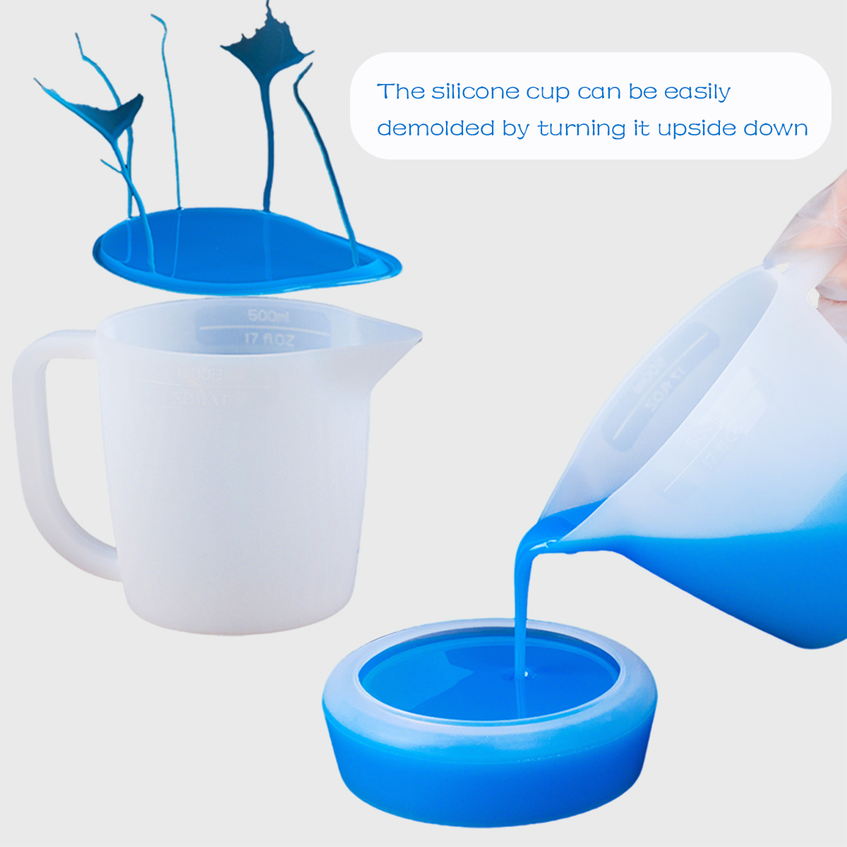500ML Silicone Measuring Cup w - Resin Mixing Cup 评论和价格
