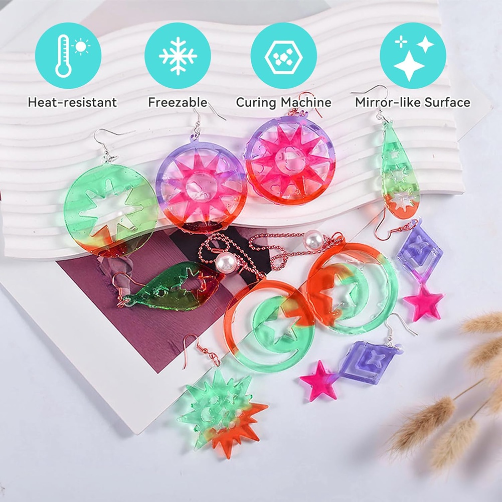 A78I 143Pcs Resin Earring Mold - Resin Art Earrings Kit 评论和价格