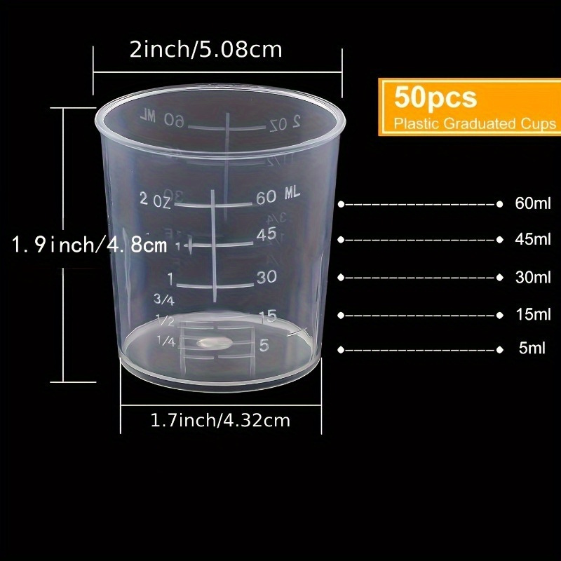 50Pcs Graduated Cup Clear Epox - Resin Mixing Cup 评论和价格