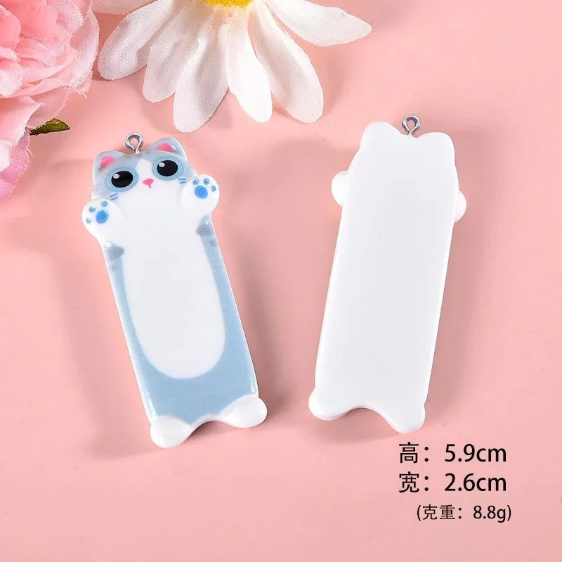 5pcs Lovely Cartoon Cat Resin  - Resin Art Pendant 评论和价格