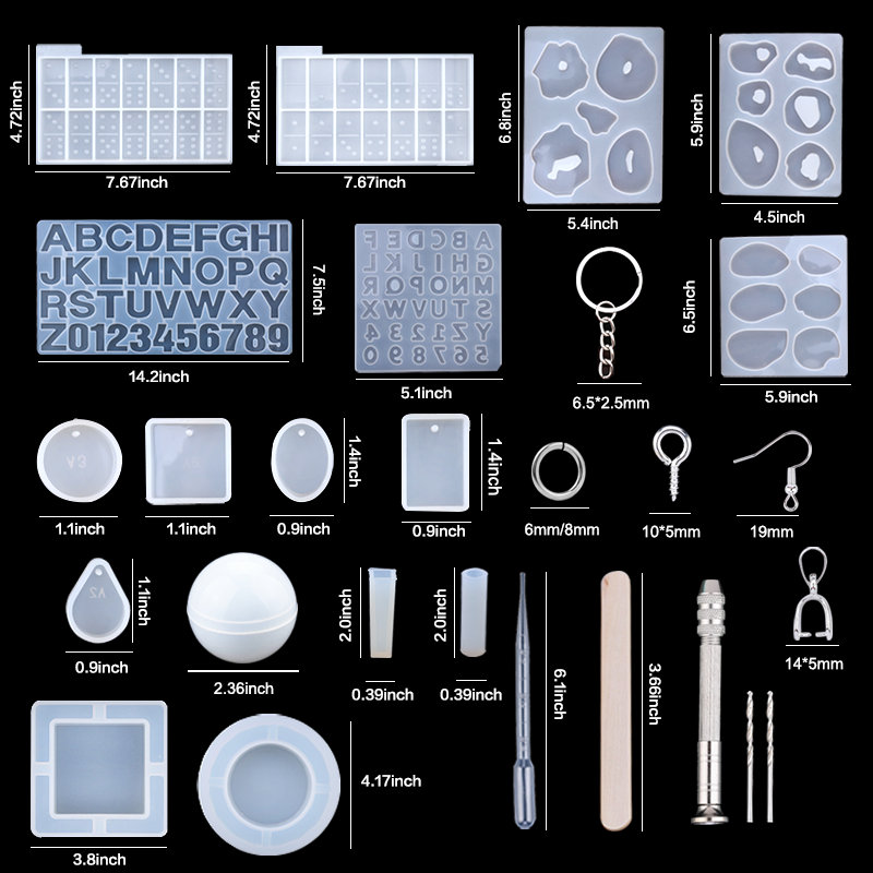 Silicone Resin Molds Kit Epoxy - Resin Art Earrings Kit 评论和价格