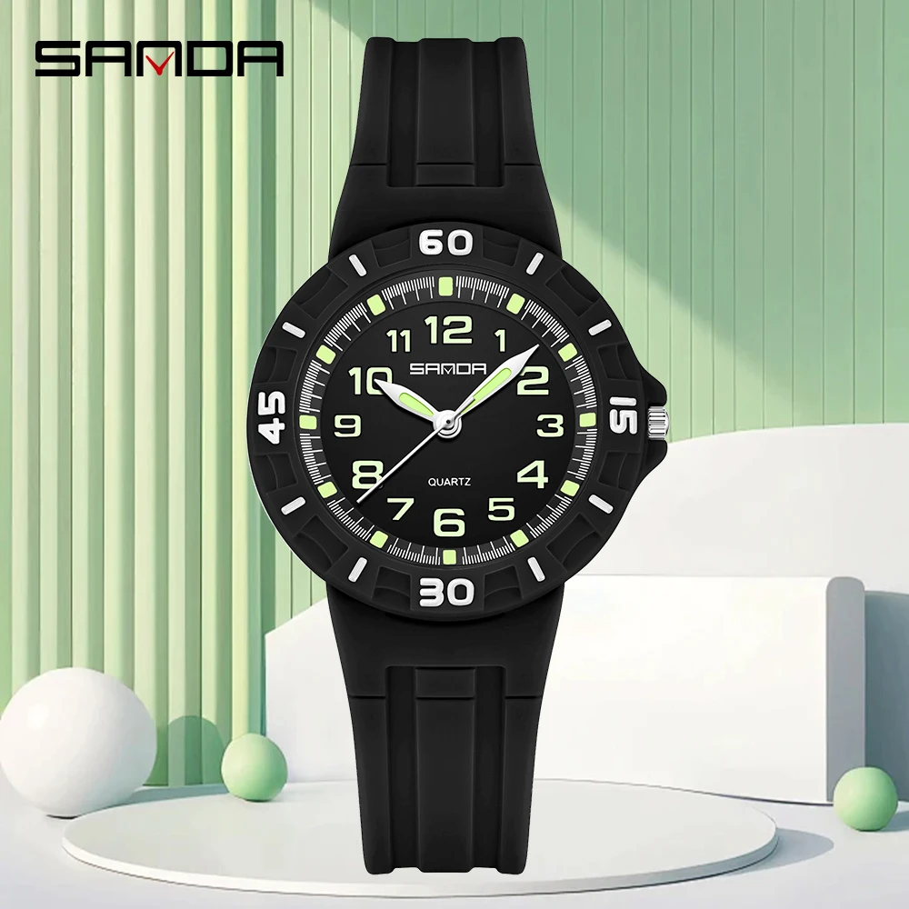 SANDA 6386 Student Quartz Watc - Resin Art Underwater 评论和价格