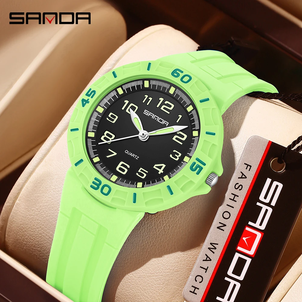 SANDA 6386 Student Quartz Watc - Resin Art Underwater 评论和价格