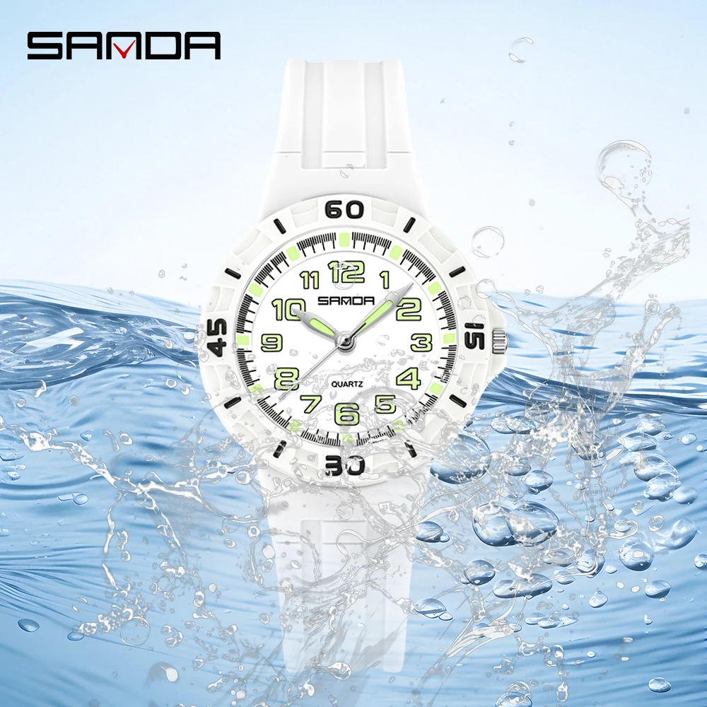SANDA 6386 Student Quartz Watc - Resin Art Underwater 评论和价格