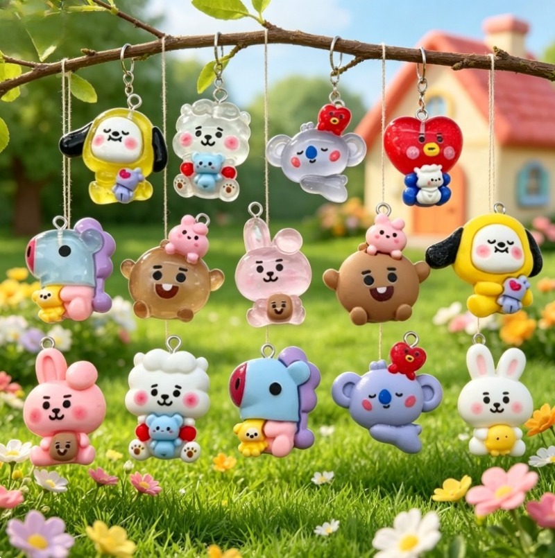 7pcs BT21 Resin Cartoon Charm  - Resin Art Diy Kit 评论和价格