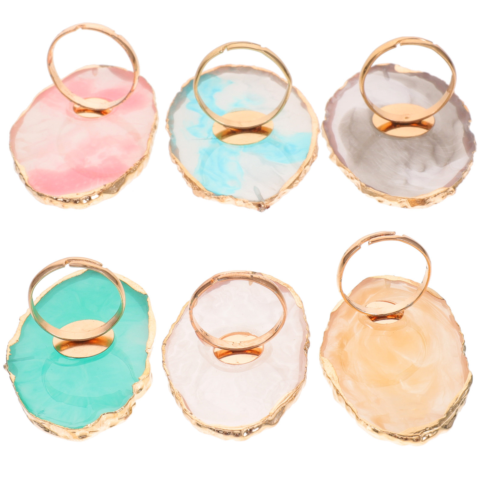 6Pcs Resin Nail Color Mixing P - Resin Art Ring Design 评论和价格